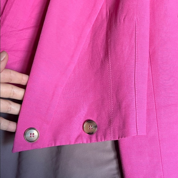ZARA Cropped Pink Blazer Jacket cotton linen blend - Picture 4 of 5